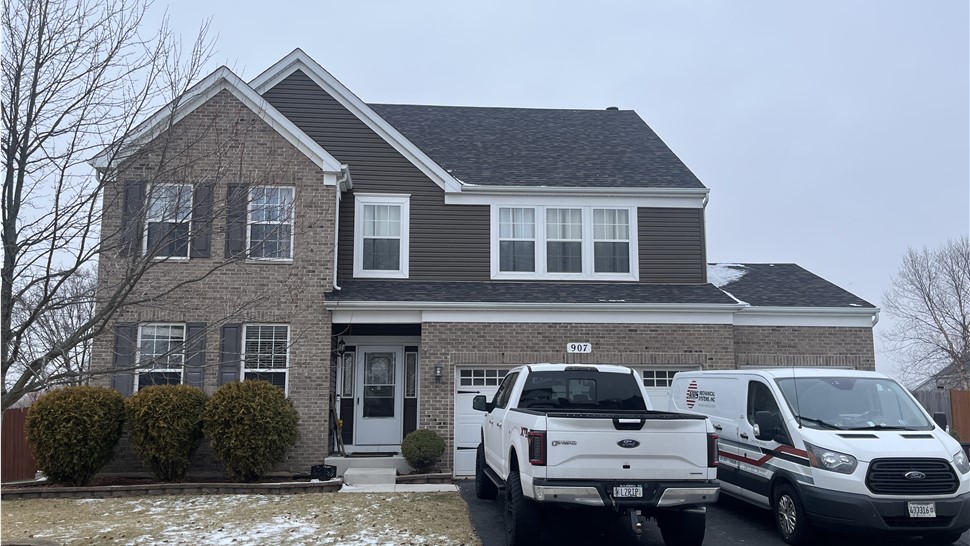Side angle, roofing job, energy inefficient, extra mile, storm damage, contractors, repair, siding, weather resistant, expertly installed.