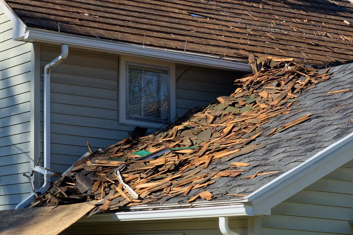 shingles after being torn off the roof