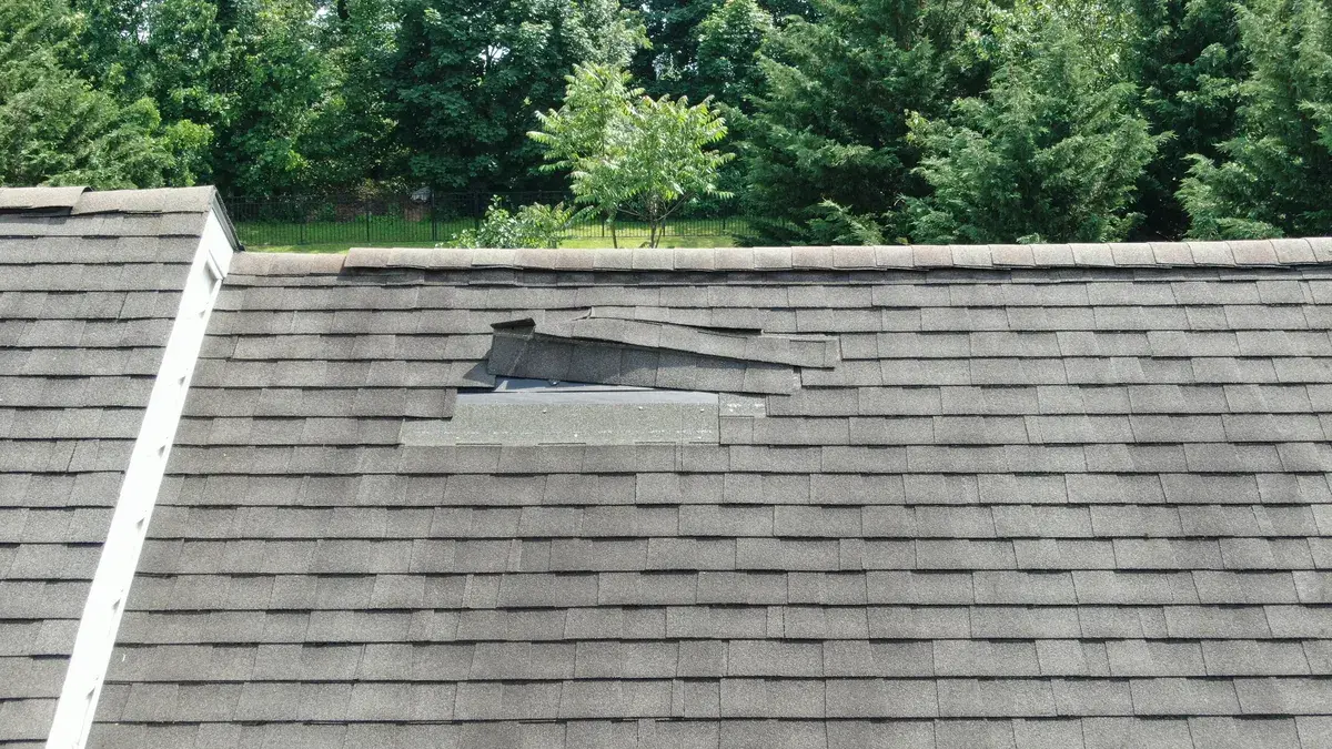 missing shingles on a roof 