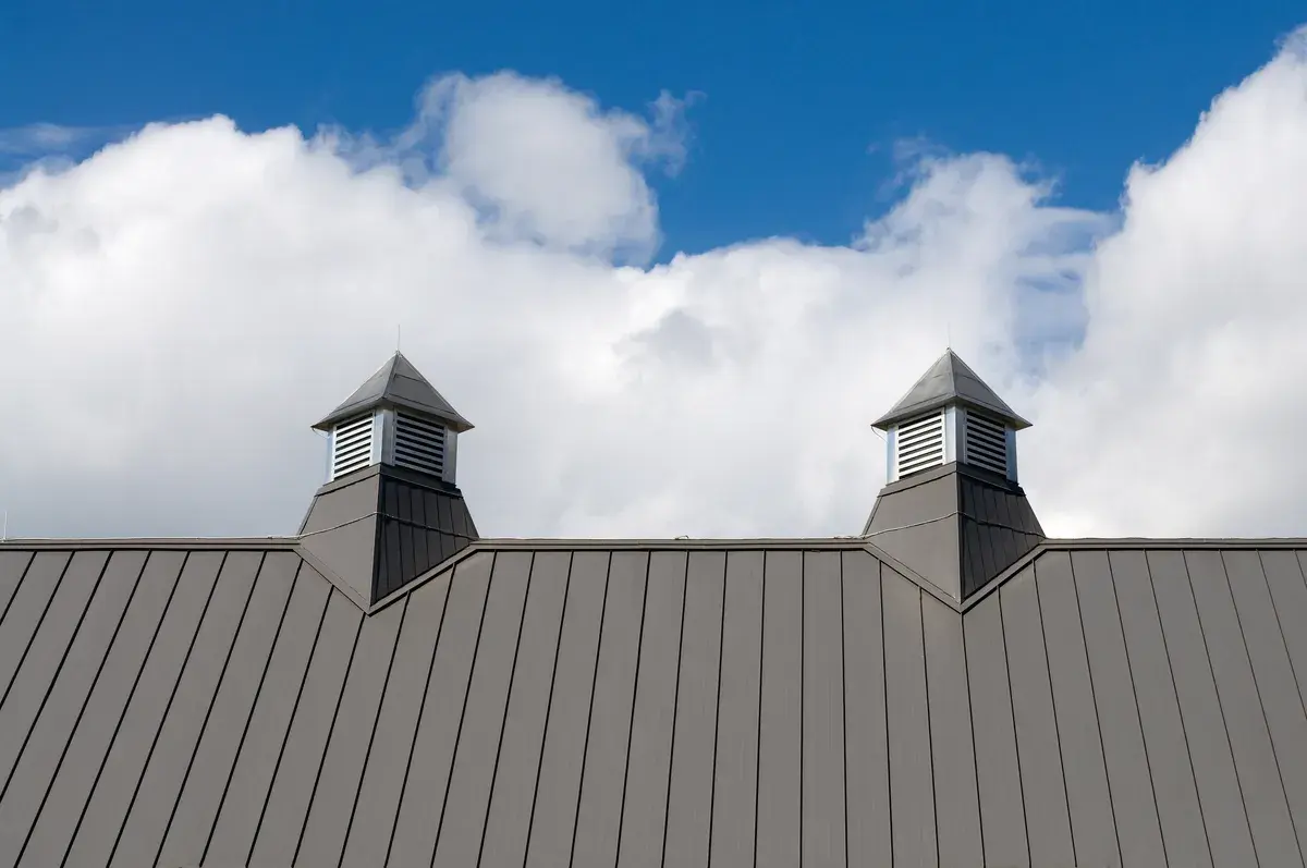 gray roof vents on a house