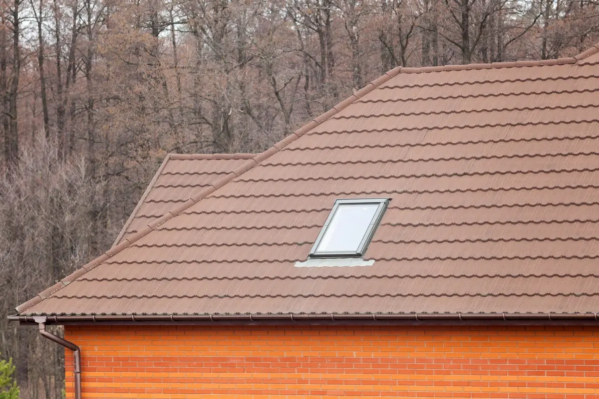metal roofing type stone coated metal installed on roof