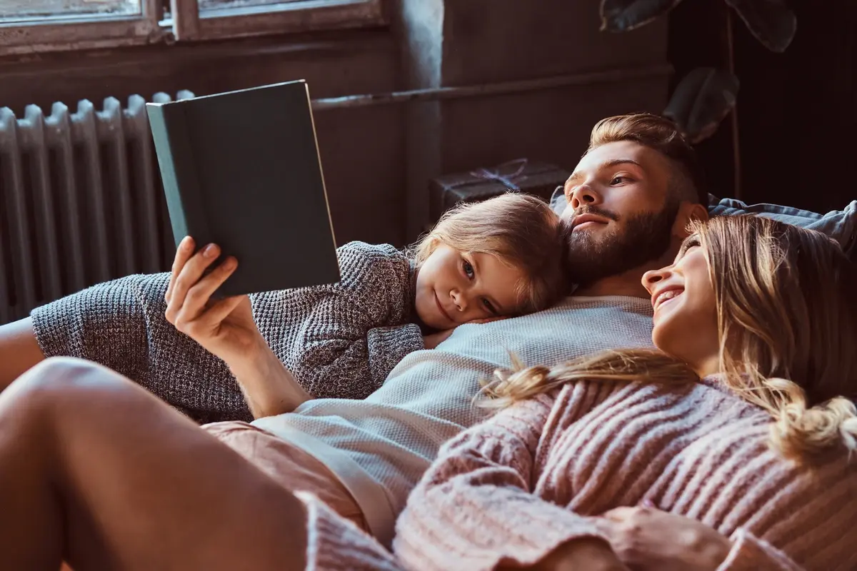 family enjoys time at home in warm well insulated home