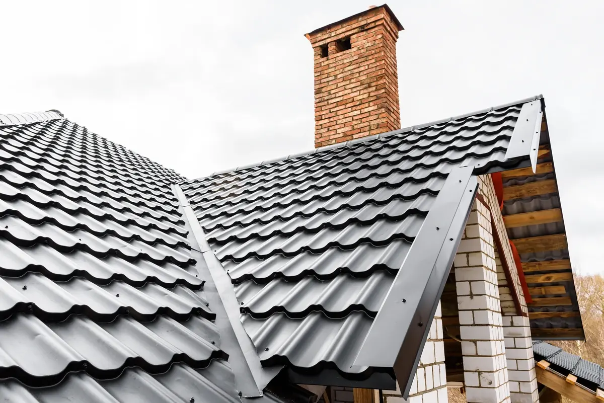 steel metal roofing type installed in shingles