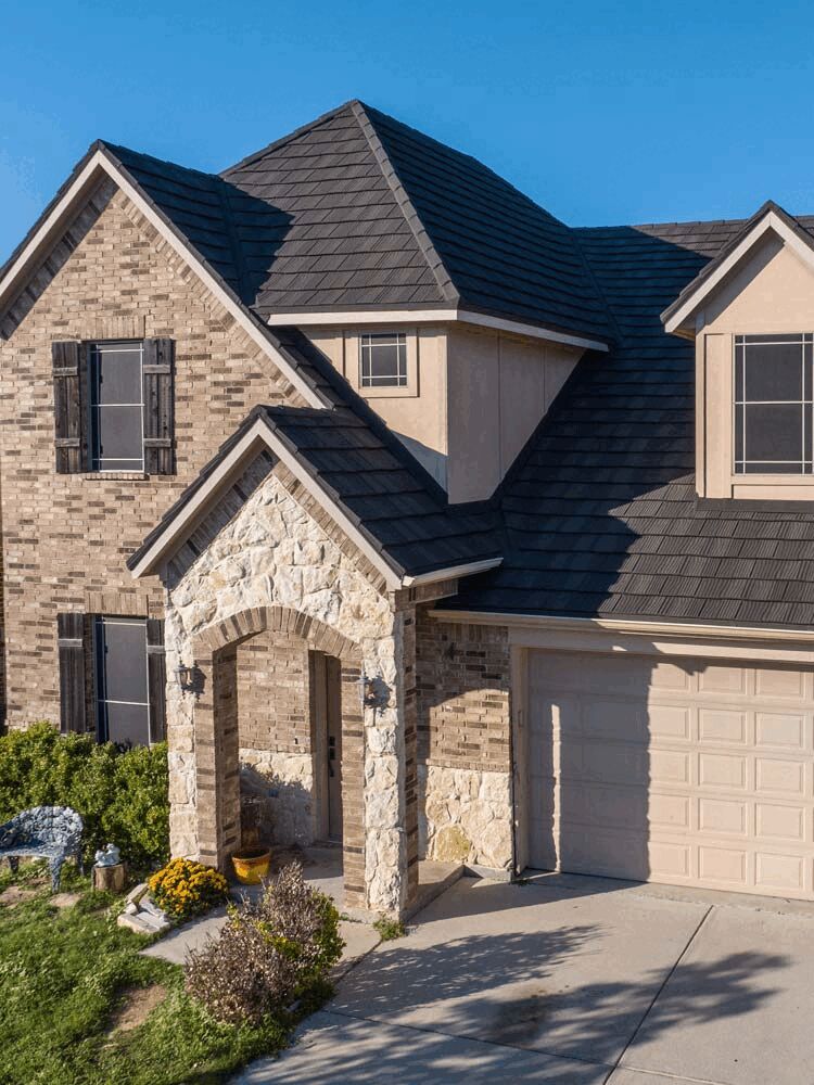 Premium home with stone-coated metal shingles