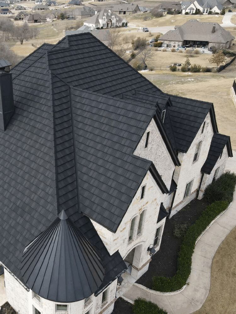 Premium home with stone-coated metal roofing by USMRC