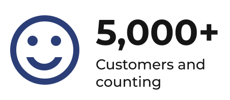 Smiley face badge with '5,000+ Customers and counting' text for Fuller Construction Company