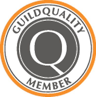 GuildQuality member circular seal with Q emblem
