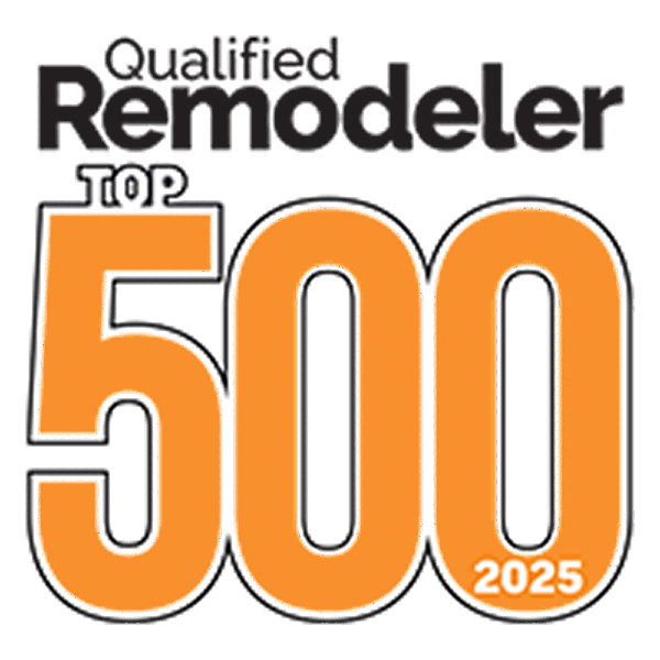 Qualified Remodeler Top 500 2025 badge in orange and black