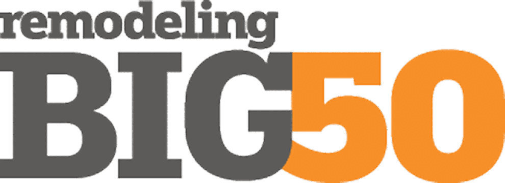 Remodeling big50 logo in gray and orange