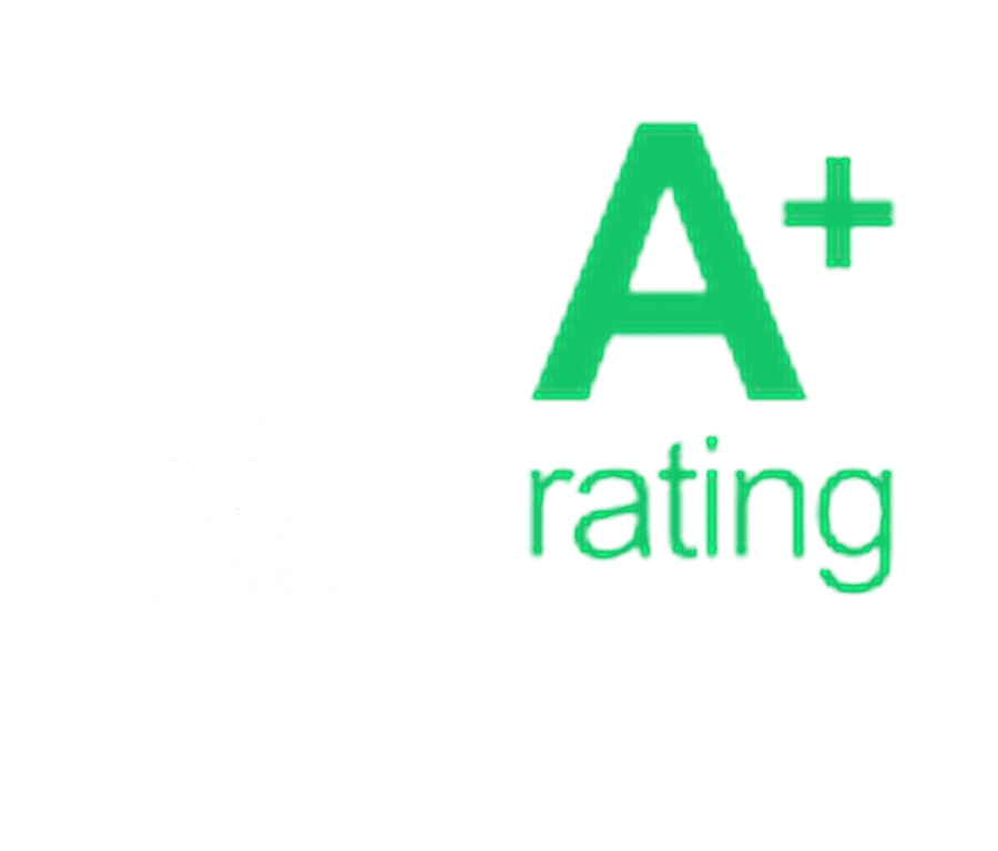 BBB A+ accredited business logo badge in green