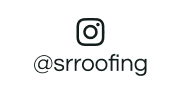 Instagram logo with @srroofing handle on a white background