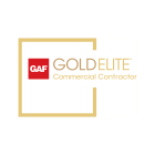 GAF GoldElite commercial contractor logo with gold frame.