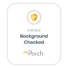 Porch owner background checked verification badge