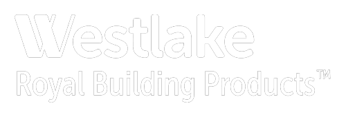 Westlake Royal Building Products white logo on black