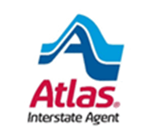 Atlas Interstate Agent logo in blue 'A' symbol with red Atlas text