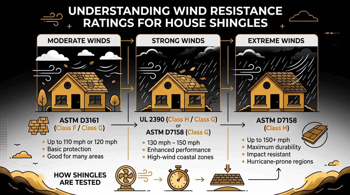 Explanation of Wind Resistance Ratings on Household Roofing Shingles