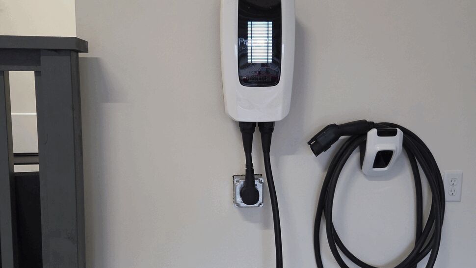 Level 2 EV charger installed in residential garage in Issaquah WA