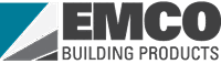 EMCO Building Products logo with diagonal graphic