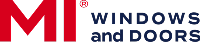 MI Windows and Doors red and blue logo