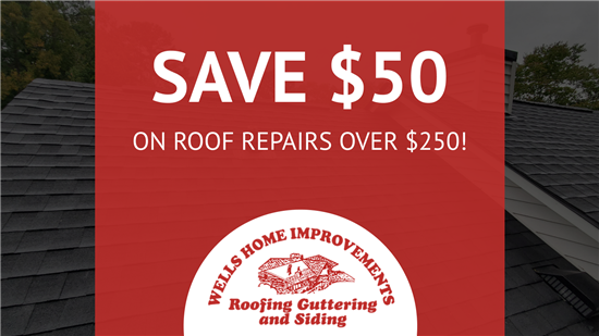  Save $50 on Roof Repairs Over $250!