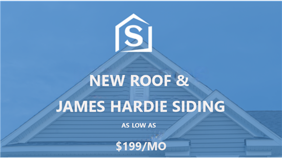 New Roof & James Hardie Siding AS LOW AS $199/MO